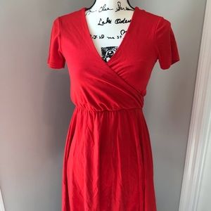 ASOS Red Faux Wrap Dress